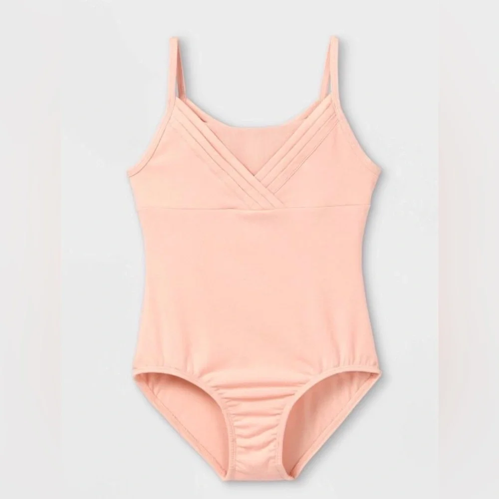Cat & Jack Toddler Girls Pink Stretch Dance Gymnastics Cami Leotard